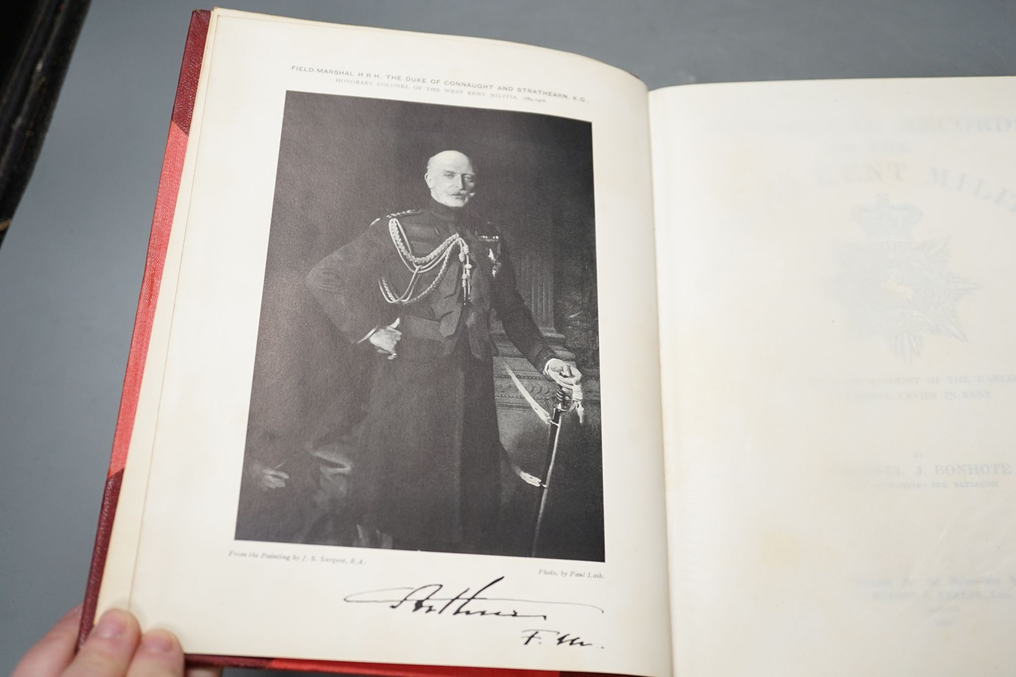 Bonhole - Col. J. - Historical Records of the West Kent Militia, London 1909 and Hamilton, Lieut-Gen. Sir F.W. - The Origin and History of the First or Grenadier Guards, 3 vols, 4to